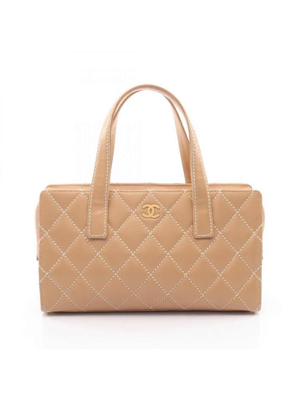 Chanel Tote Wild Stitch Beige Leather - Picture 1 of 9